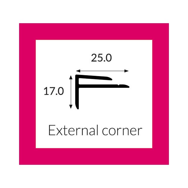 Hycom Vital Colour Collection External Corner 3m - Fuchsia
