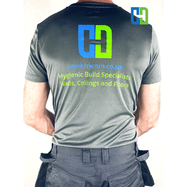 Hycom Apparel - High Quality Professional Polyester T Shirt in Metal Grey - Size L