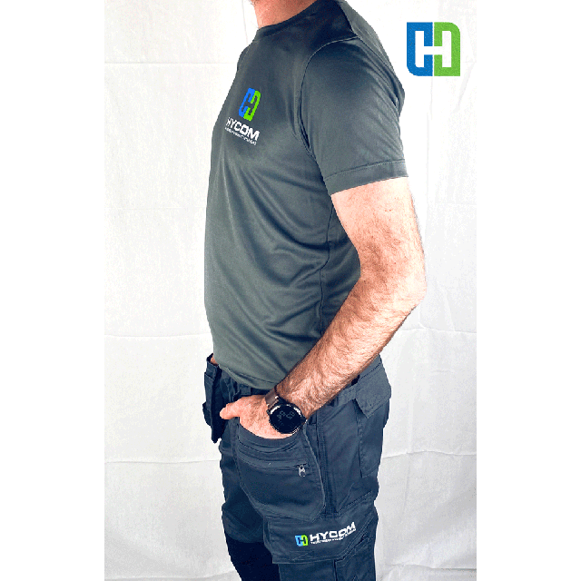 Hycom Apparel - High Quality Professional Polyester T Shirt in Metal Grey - Size XL