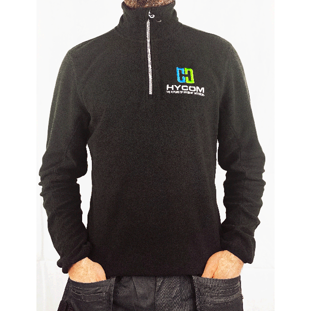 Hycom Apparel - High Quality Professional Zip-Neck MicroFleece - Male - Black - Size M